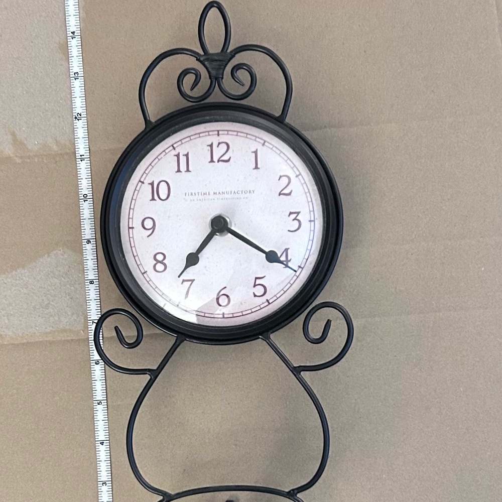 Black Wrought Iron Wall Clock by Unknown Brand - Picture 6 of 9